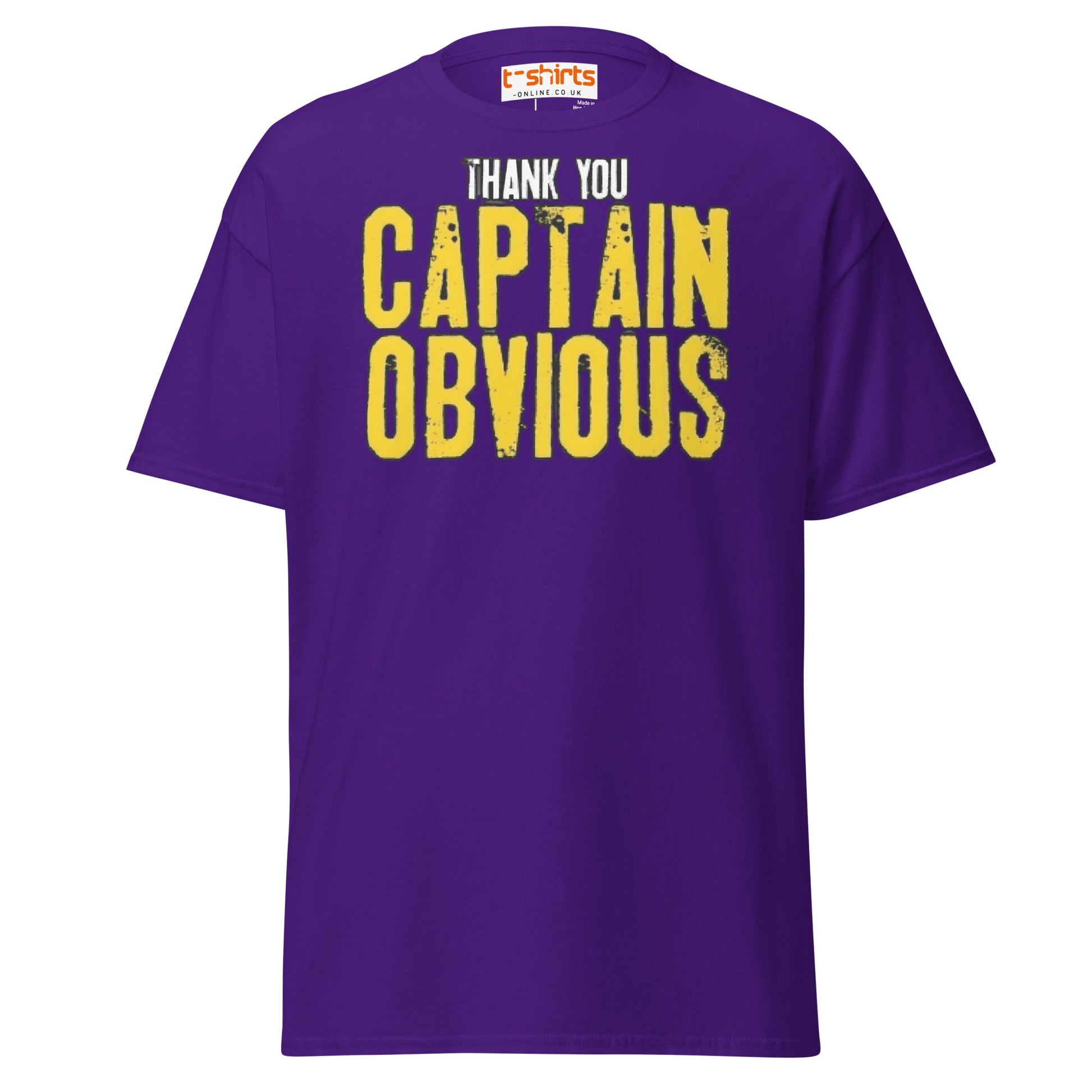 Thank You Captain Obvious T-Shirt | Sarcastic Funny Tee - Purple - T-Shirts Online