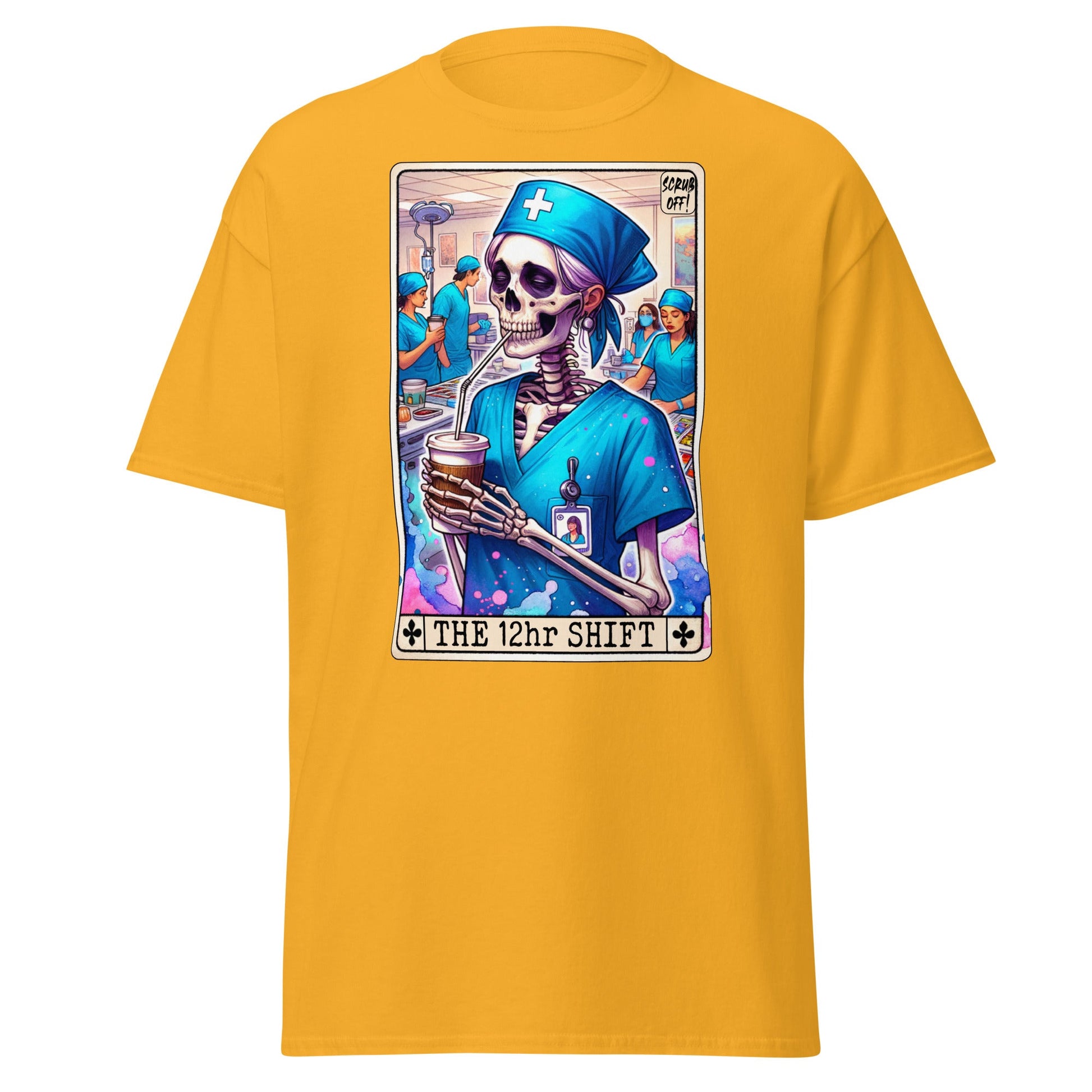 'The 12 Hour Shift' Tarot | Tarot Card T-Shirt - Gold - T-Shirts Online
