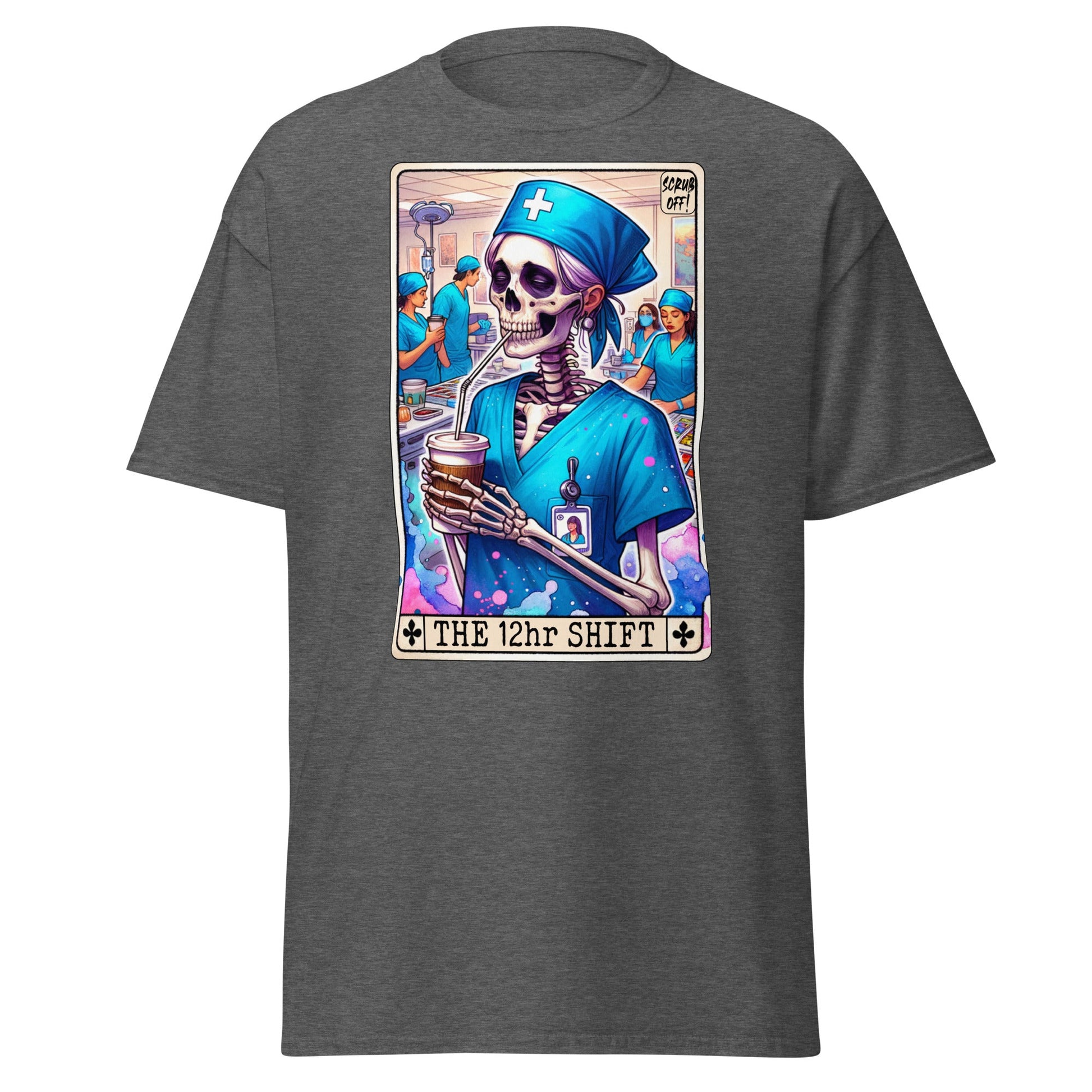 'The 12 Hour Shift' Tarot | Tarot Card T-Shirt - Dark Heather - T-Shirts Online