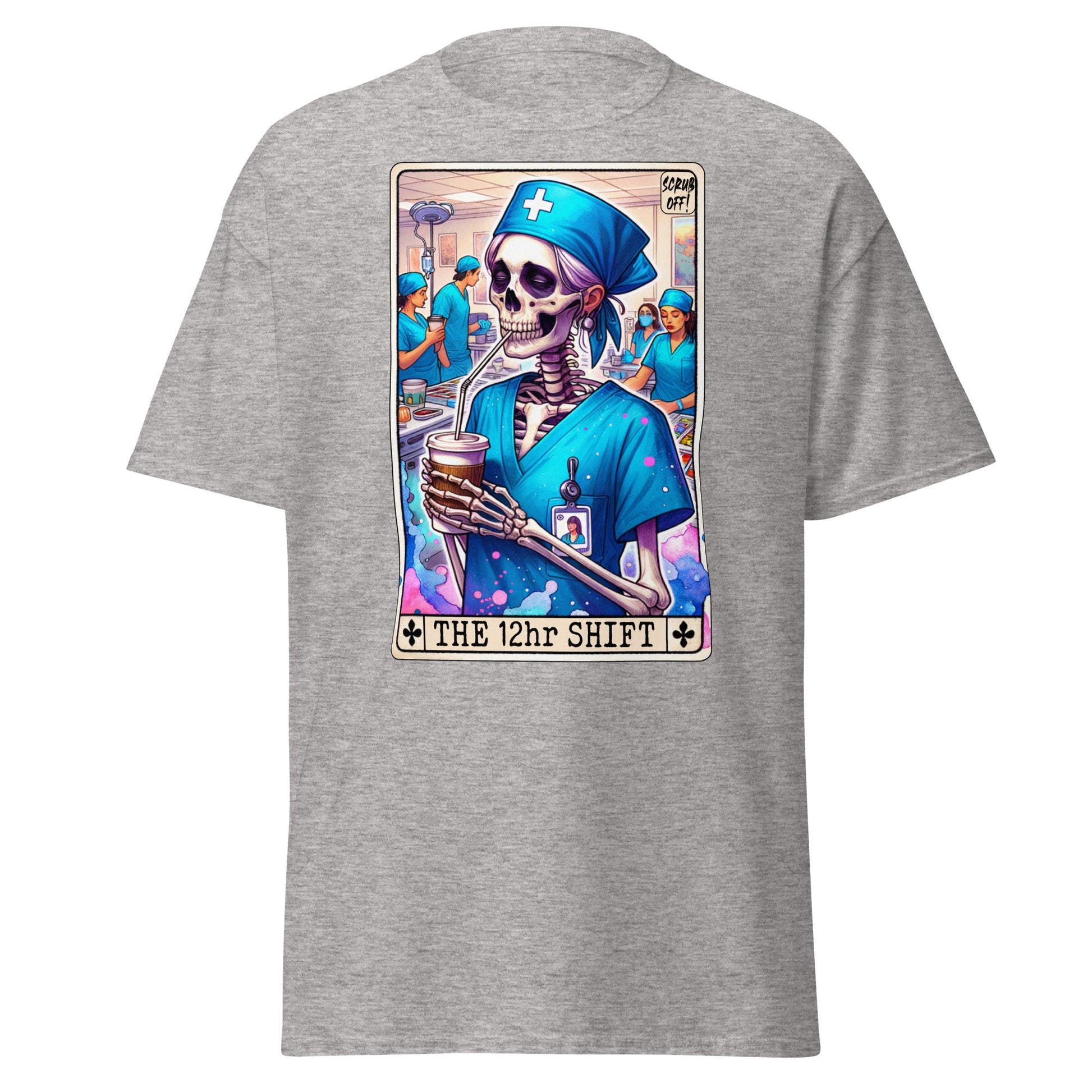'The 12 Hour Shift' Tarot | Tarot Card T-Shirt - Sport Grey - T-Shirts Online