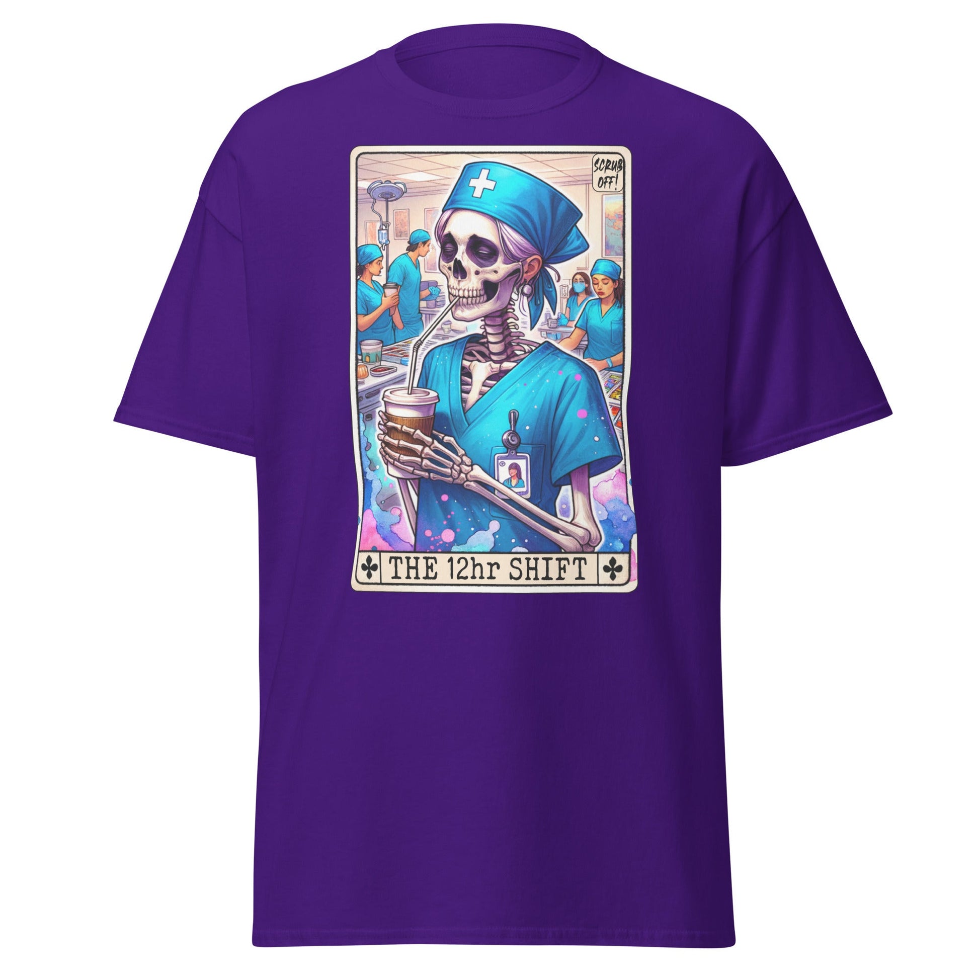 'The 12 Hour Shift' Tarot | Tarot Card T-Shirt - Purple - T-Shirts Online