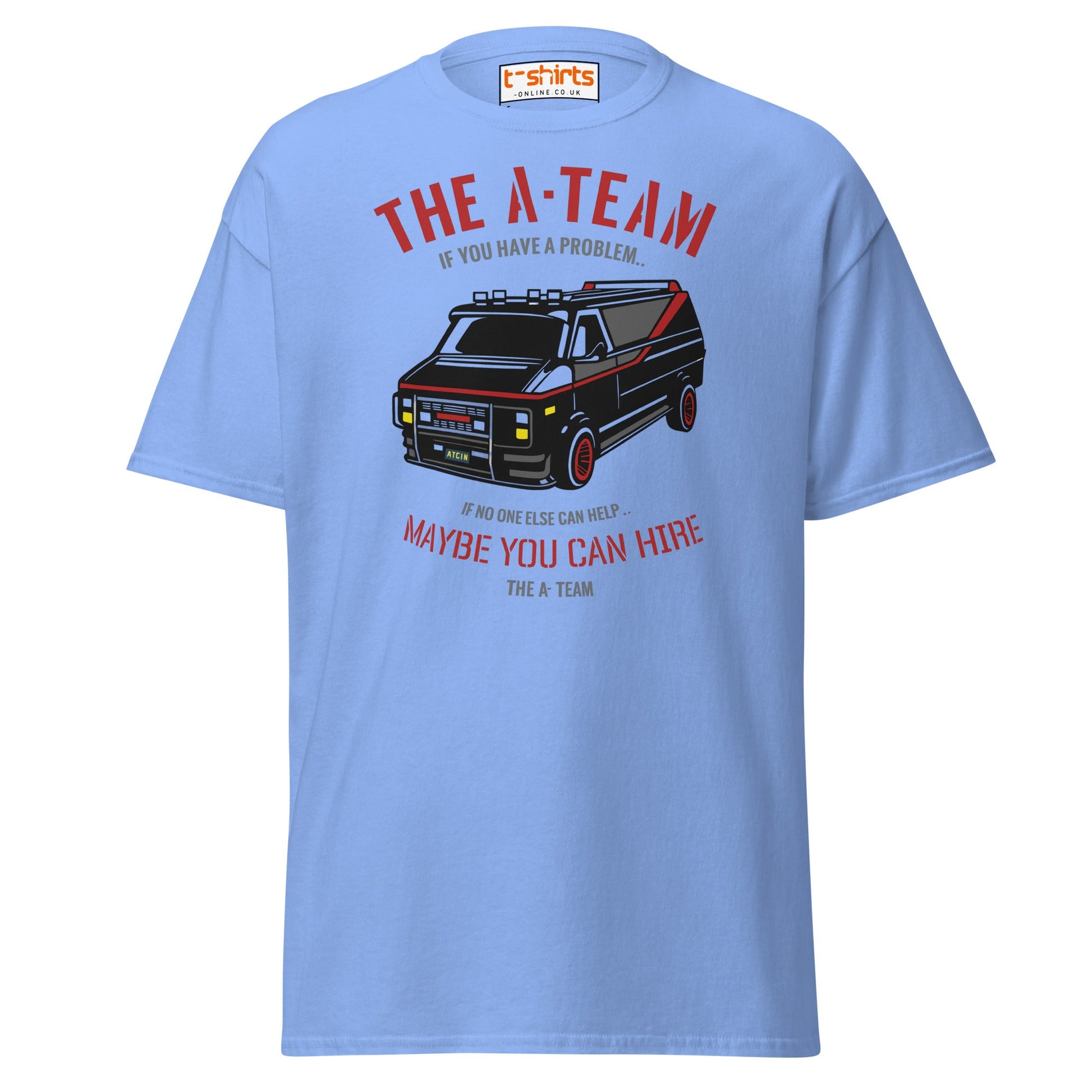 The A - Team Van T-Shirt | Retro Action Classic Tee - Carolina Blue - T-Shirts Online