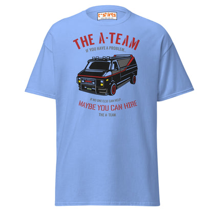 The A - Team Van T-Shirt | Retro Action Classic Tee - Carolina Blue - T-Shirts Online