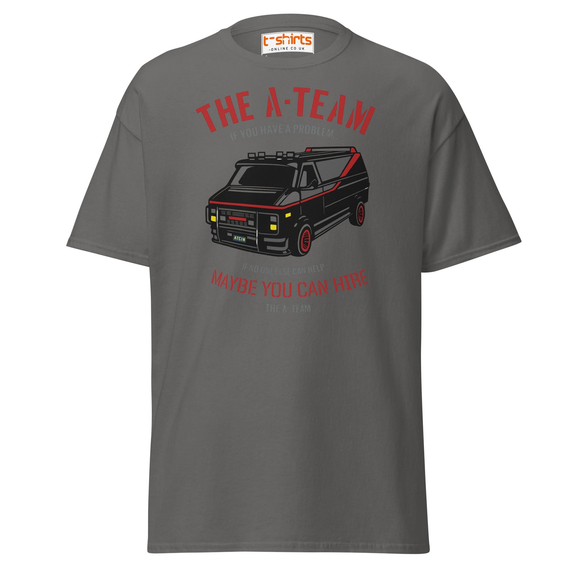 The A - Team Van T-Shirt | Retro Action Classic Tee - Charcoal - T-Shirts Online