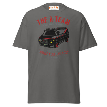The A - Team Van T-Shirt | Retro Action Classic Tee - Charcoal - T-Shirts Online