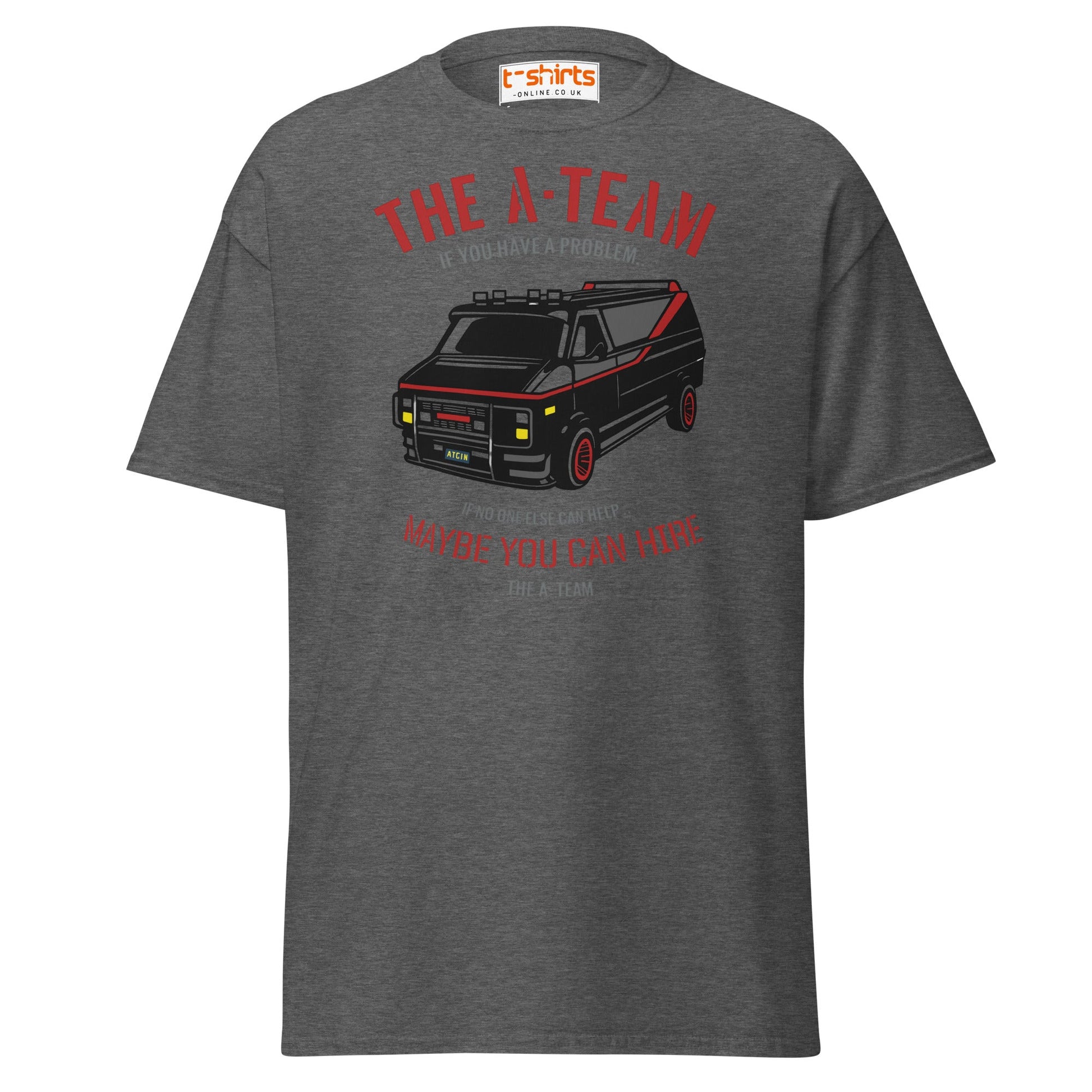 The A - Team Van T-Shirt | Retro Action Classic Tee - Dark Heather - T-Shirts Online