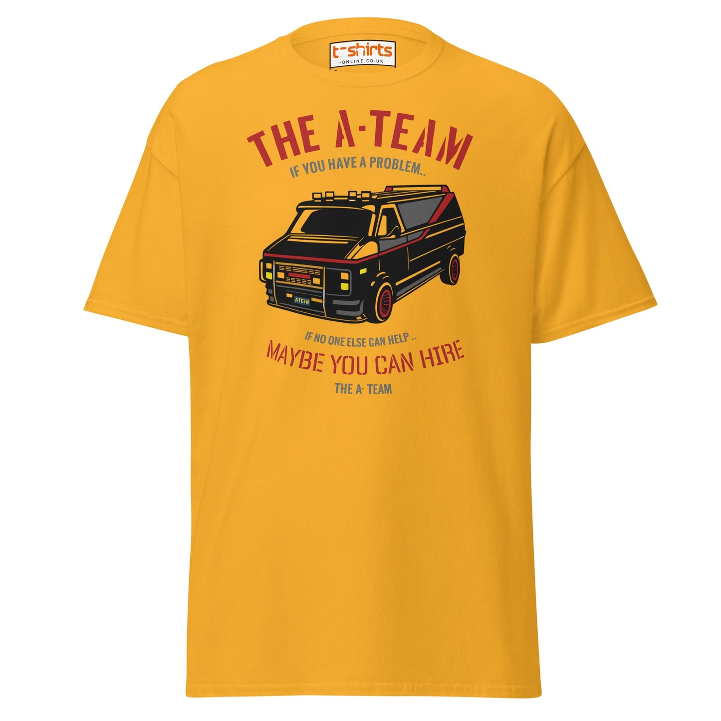 The A - Team Van T-Shirt | Retro Action Classic Tee - Gold - T-Shirts Online