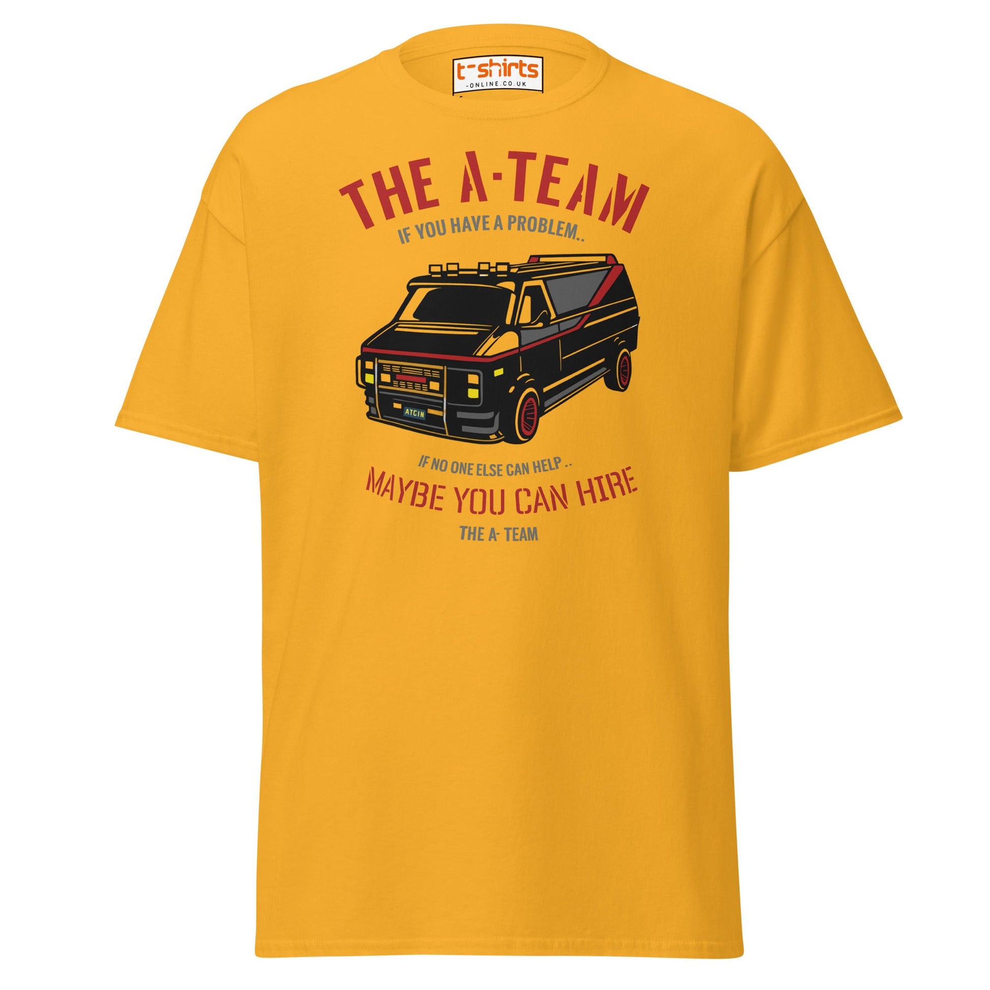 The A - Team Van T-Shirt | Retro Action Classic Tee - Gold - T-Shirts Online
