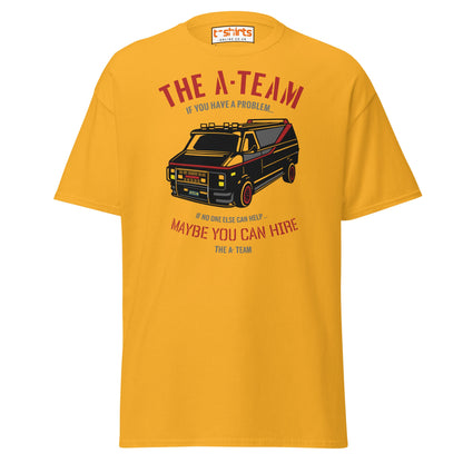 The A - Team Van T-Shirt | Retro Action Classic Tee - Gold - T-Shirts Online