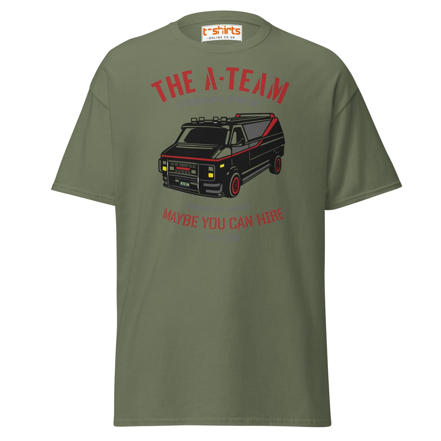 The A - Team Van T-Shirt | Retro Action Classic Tee - Military Green - T-Shirts Online