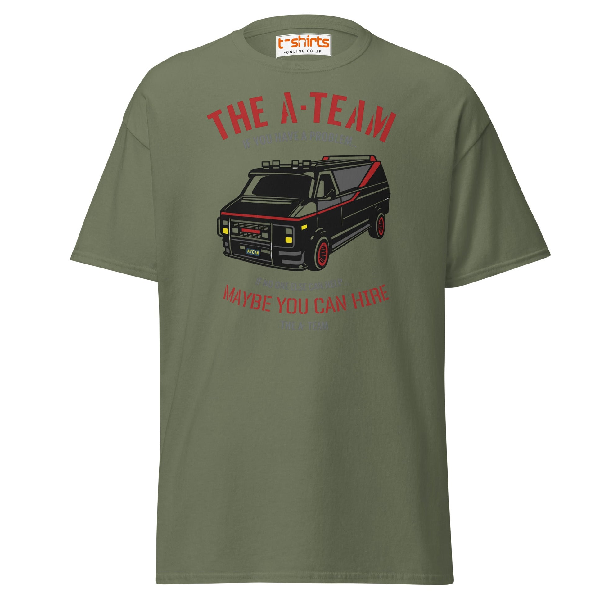 The A - Team Van T-Shirt | Retro Action Classic Tee - Military Green - T-Shirts Online