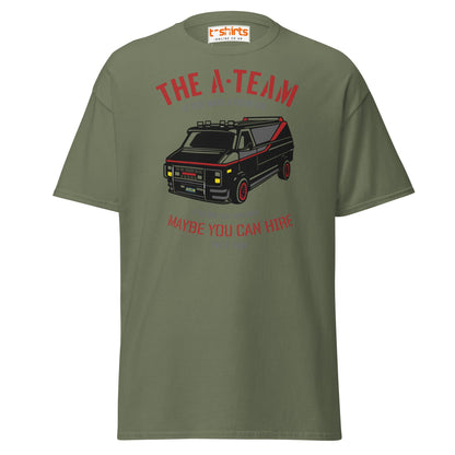 The A - Team Van T-Shirt | Retro Action Classic Tee - Military Green - T-Shirts Online