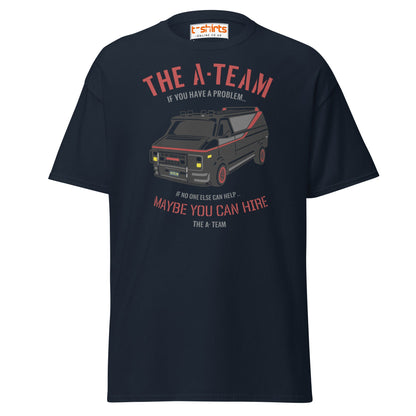 The A - Team Van T-Shirt | Retro Action Classic Tee - Navy - T-Shirts Online