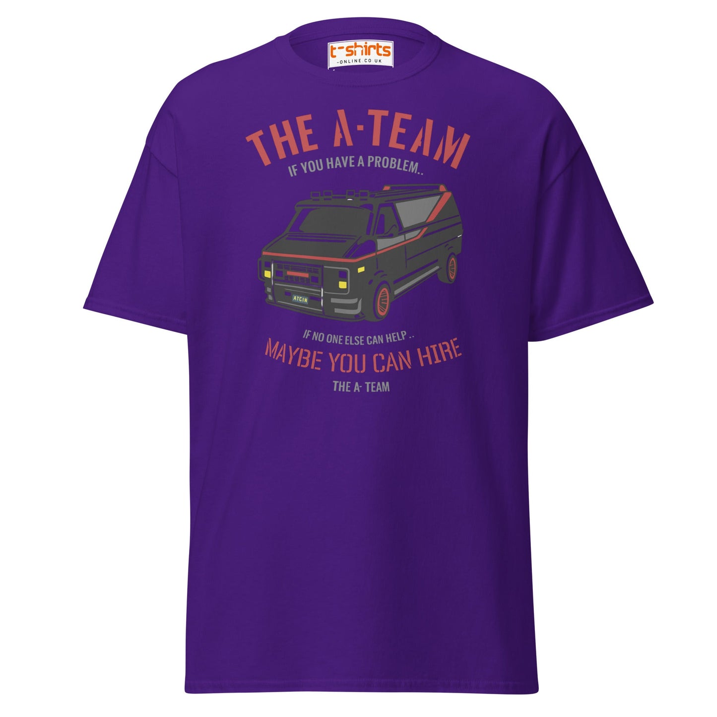 The A - Team Van T-Shirt | Retro Action Classic Tee - Purple - T-Shirts Online