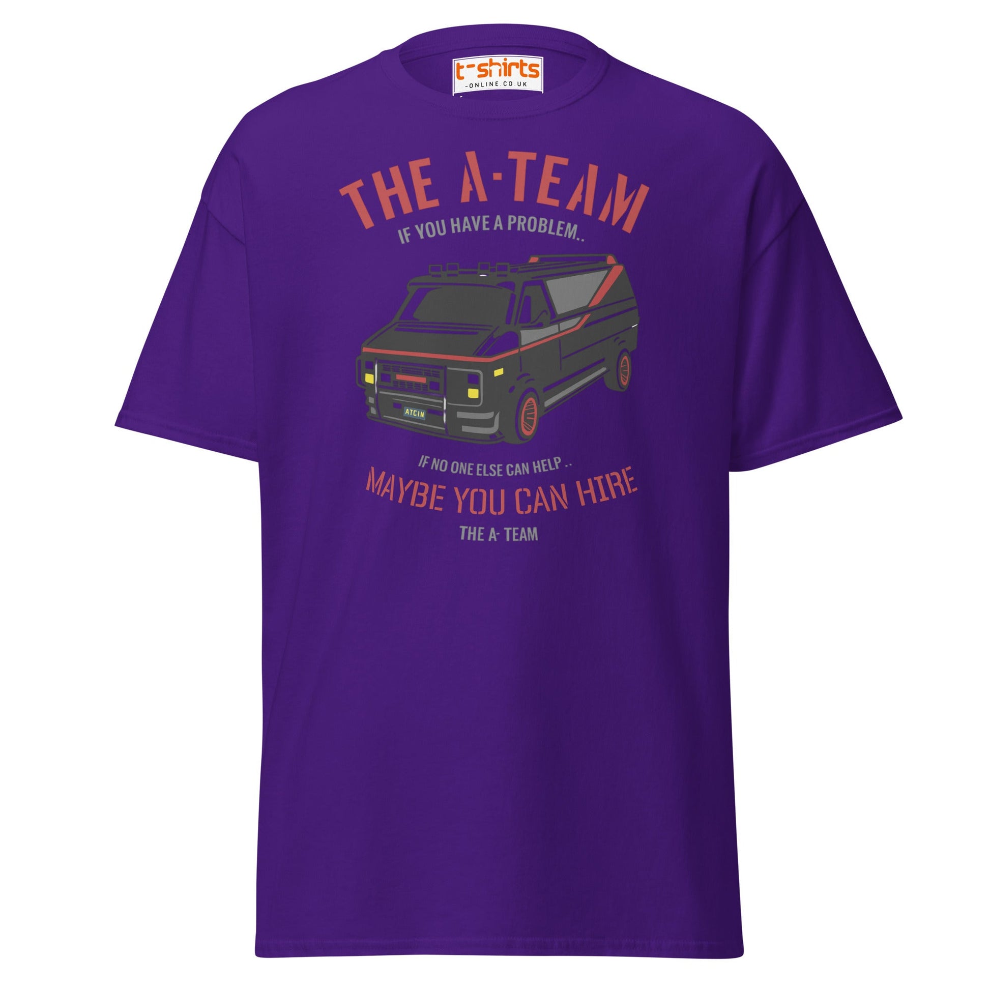 The A - Team Van T-Shirt | Retro Action Classic Tee - Purple - T-Shirts Online