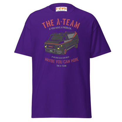 The A - Team Van T-Shirt | Retro Action Classic Tee - Purple - T-Shirts Online