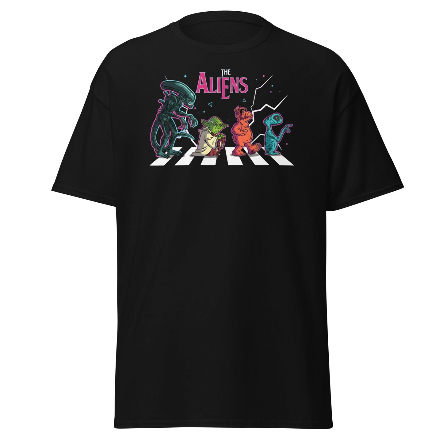 The Aliens Abbey Road T-Shirt – Beatles Parody Mashup Tee - Black - T-Shirts Online