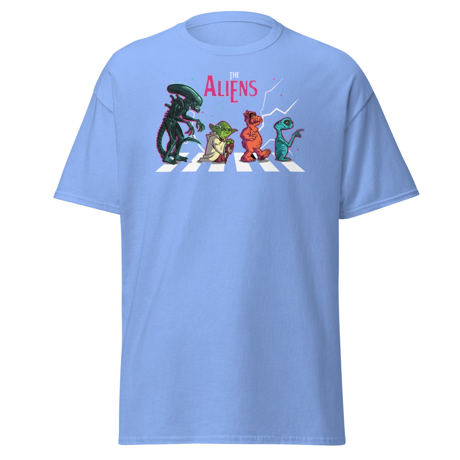 The Aliens Abbey Road T-Shirt – Beatles Parody Mashup Tee - Carolina Blue - T-Shirts Online