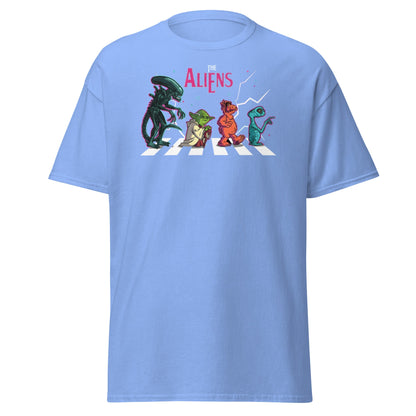 The Aliens Abbey Road T-Shirt – Beatles Parody Mashup Tee - Carolina Blue - T-Shirts Online