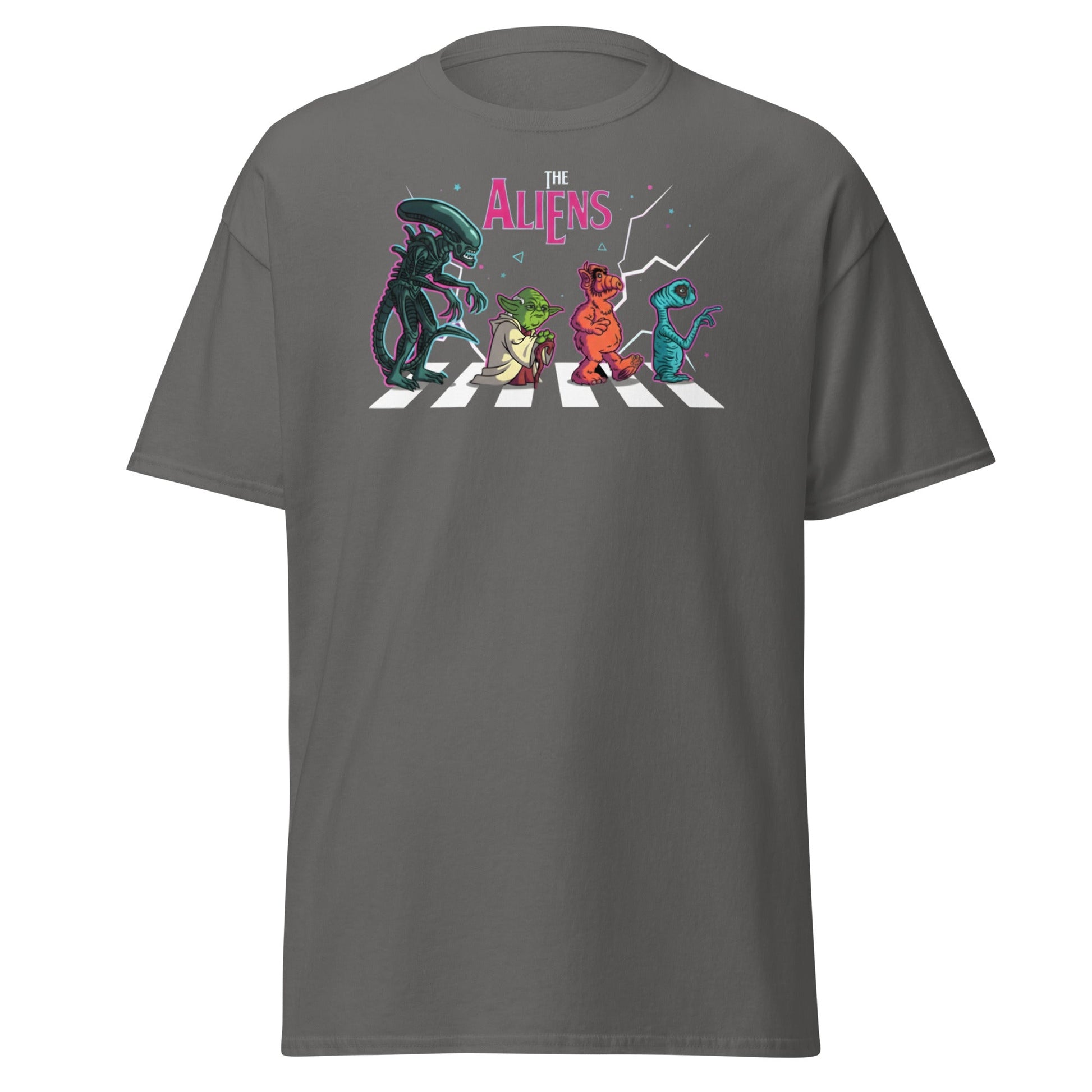 The Aliens Abbey Road T-Shirt – Beatles Parody Mashup Tee - Charcoal - T-Shirts Online