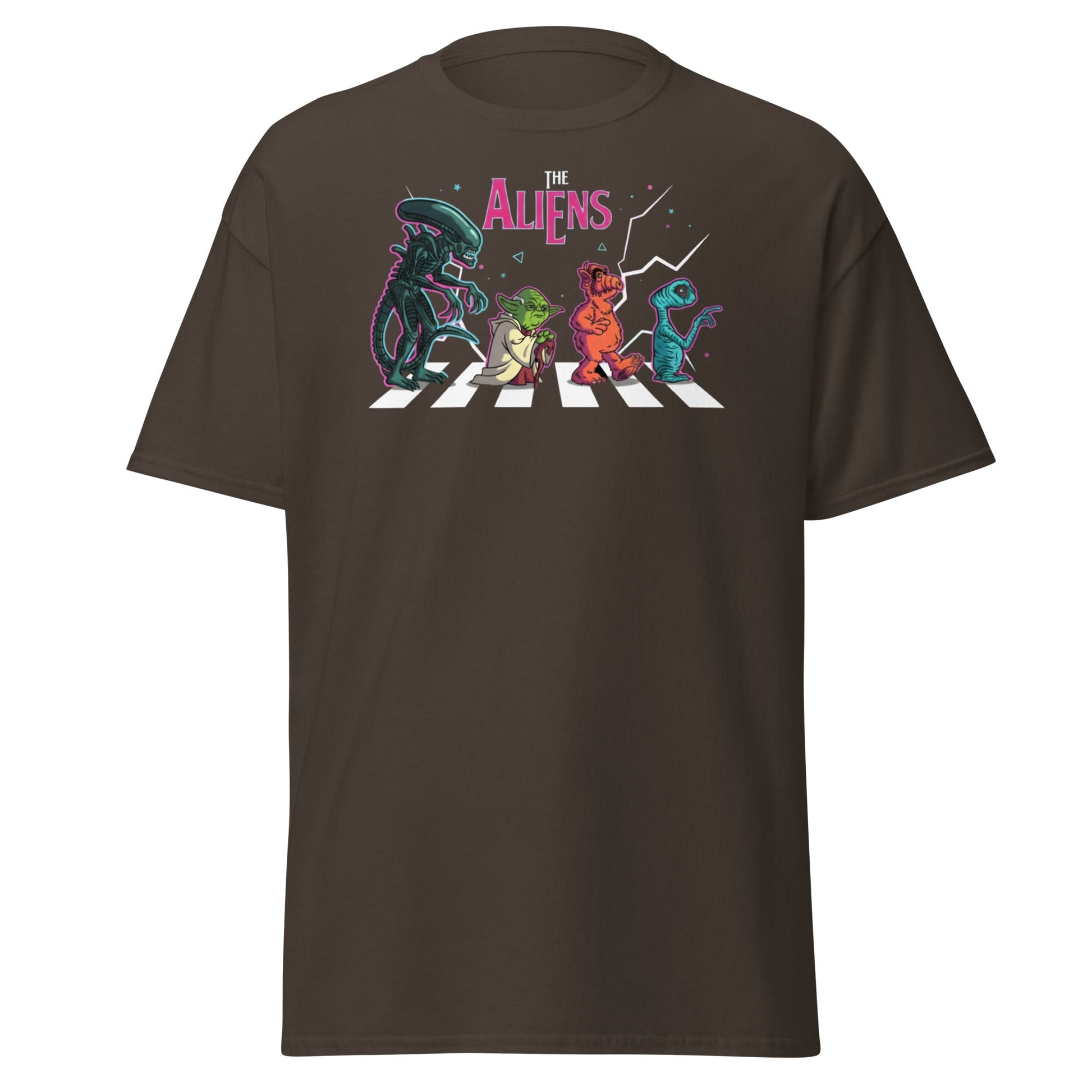 The Aliens Abbey Road T-Shirt – Beatles Parody Mashup Tee - Dark Chocolate - T-Shirts Online