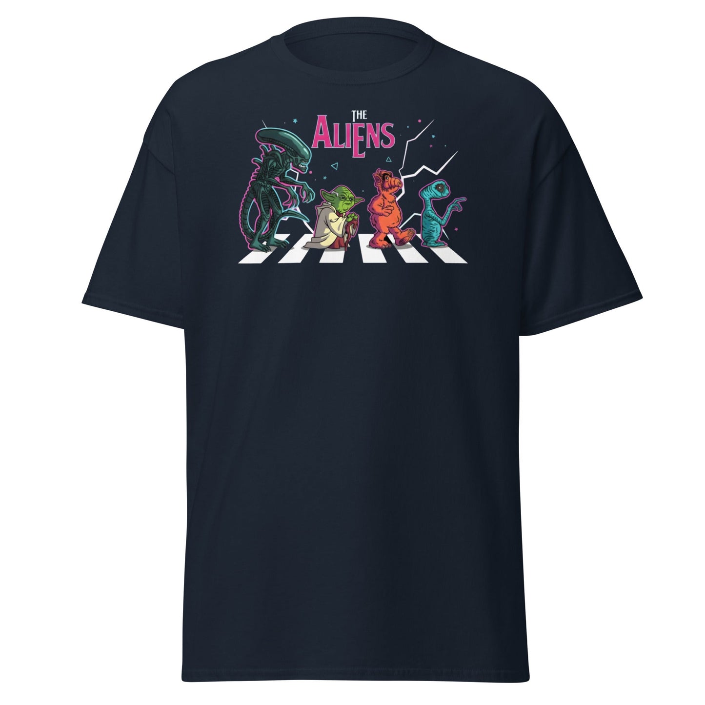 The Aliens Abbey Road T-Shirt – Beatles Parody Mashup Tee - Navy - T-Shirts Online