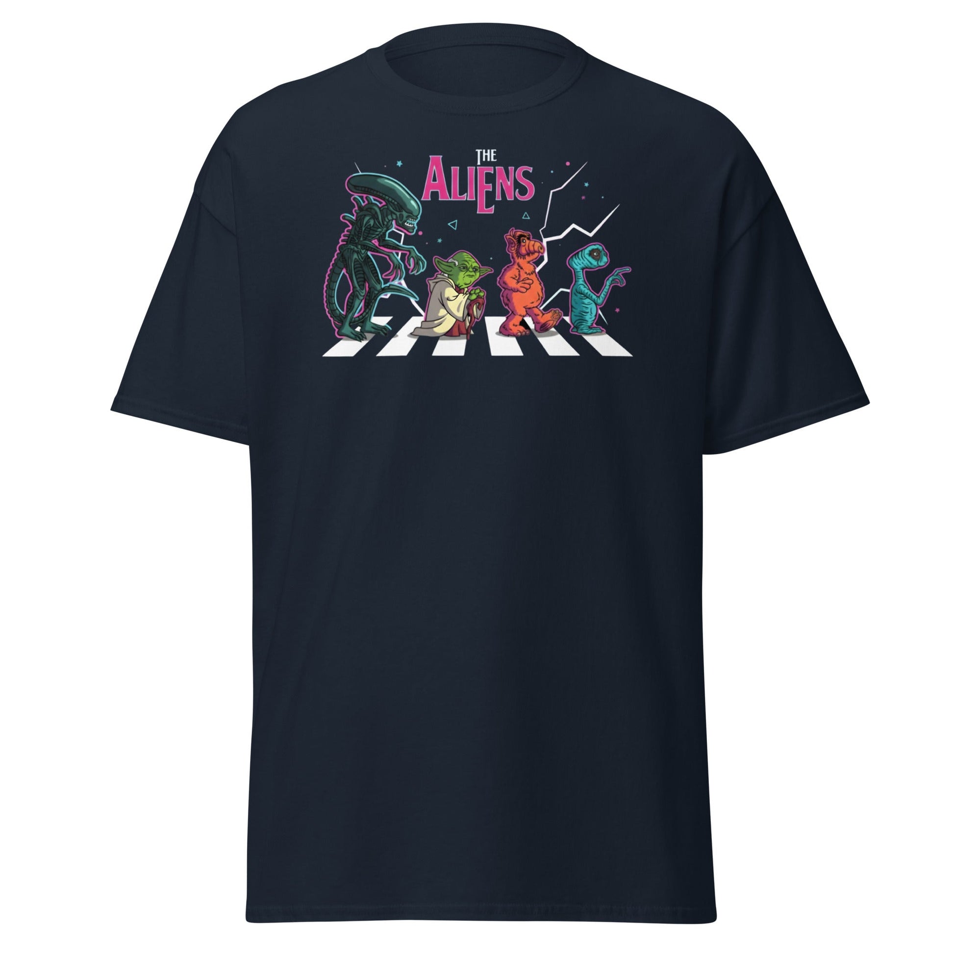 The Aliens Abbey Road T-Shirt – Beatles Parody Mashup Tee - Navy - T-Shirts Online