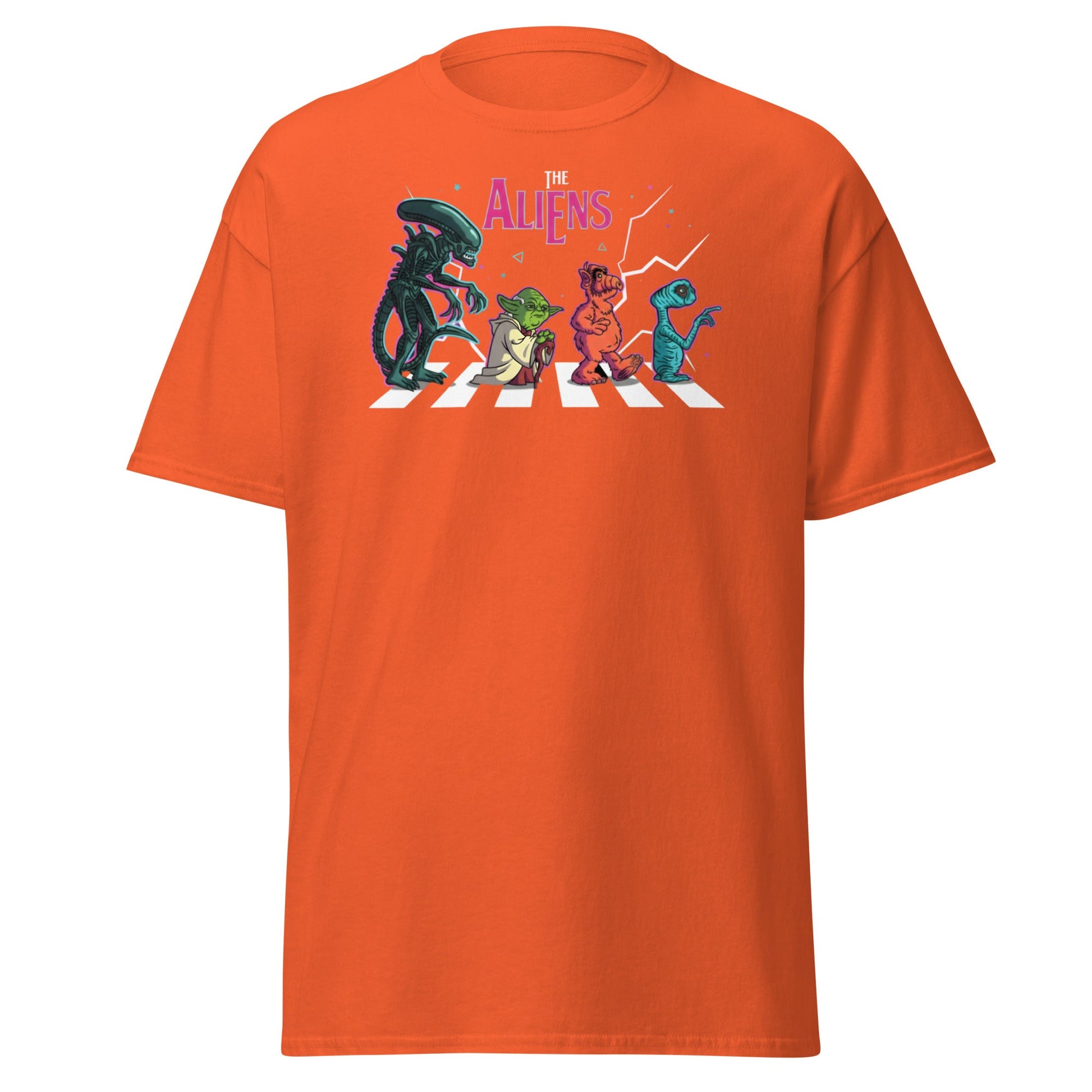 The Aliens Abbey Road T-Shirt – Beatles Parody Mashup Tee - Orange - T-Shirts Online