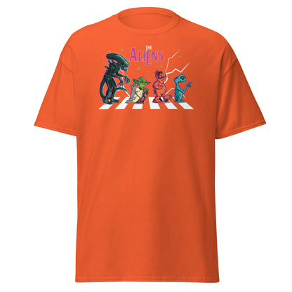 The Aliens Abbey Road T-Shirt – Beatles Parody Mashup Tee - Orange - T-Shirts Online