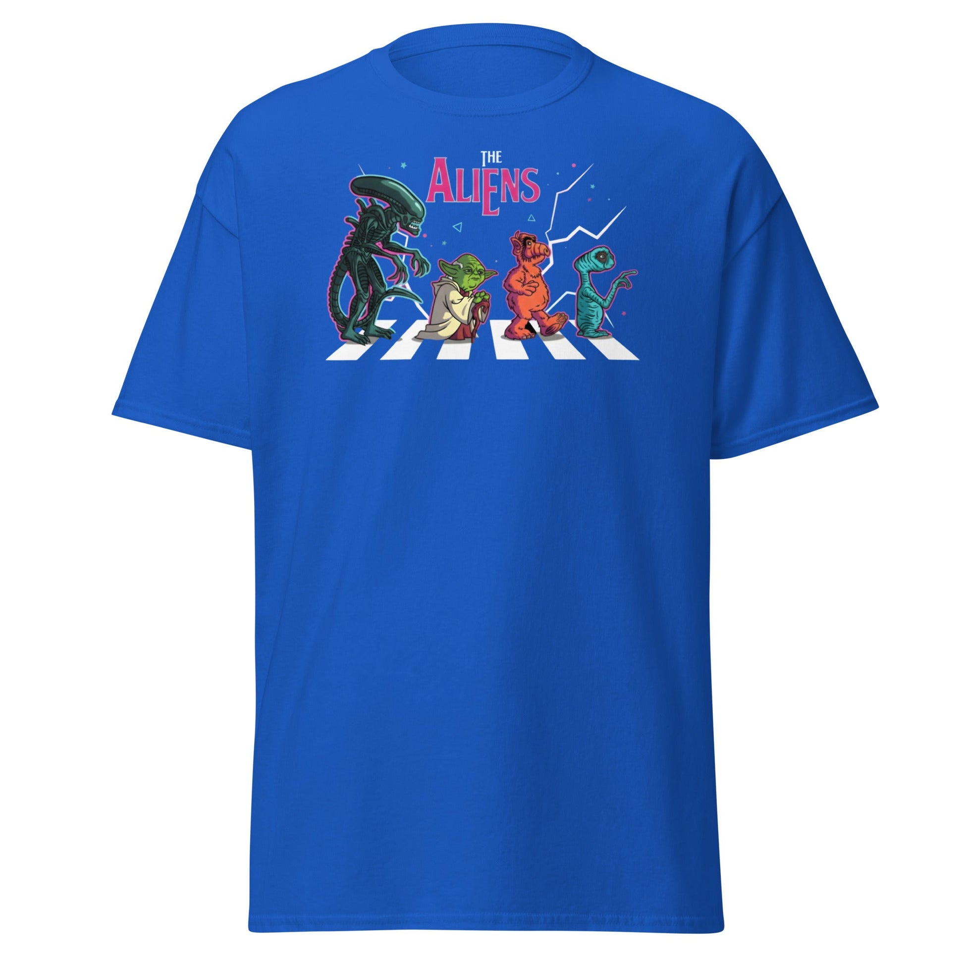 The Aliens Abbey Road T-Shirt – Beatles Parody Mashup Tee - Royal - T-Shirts Online