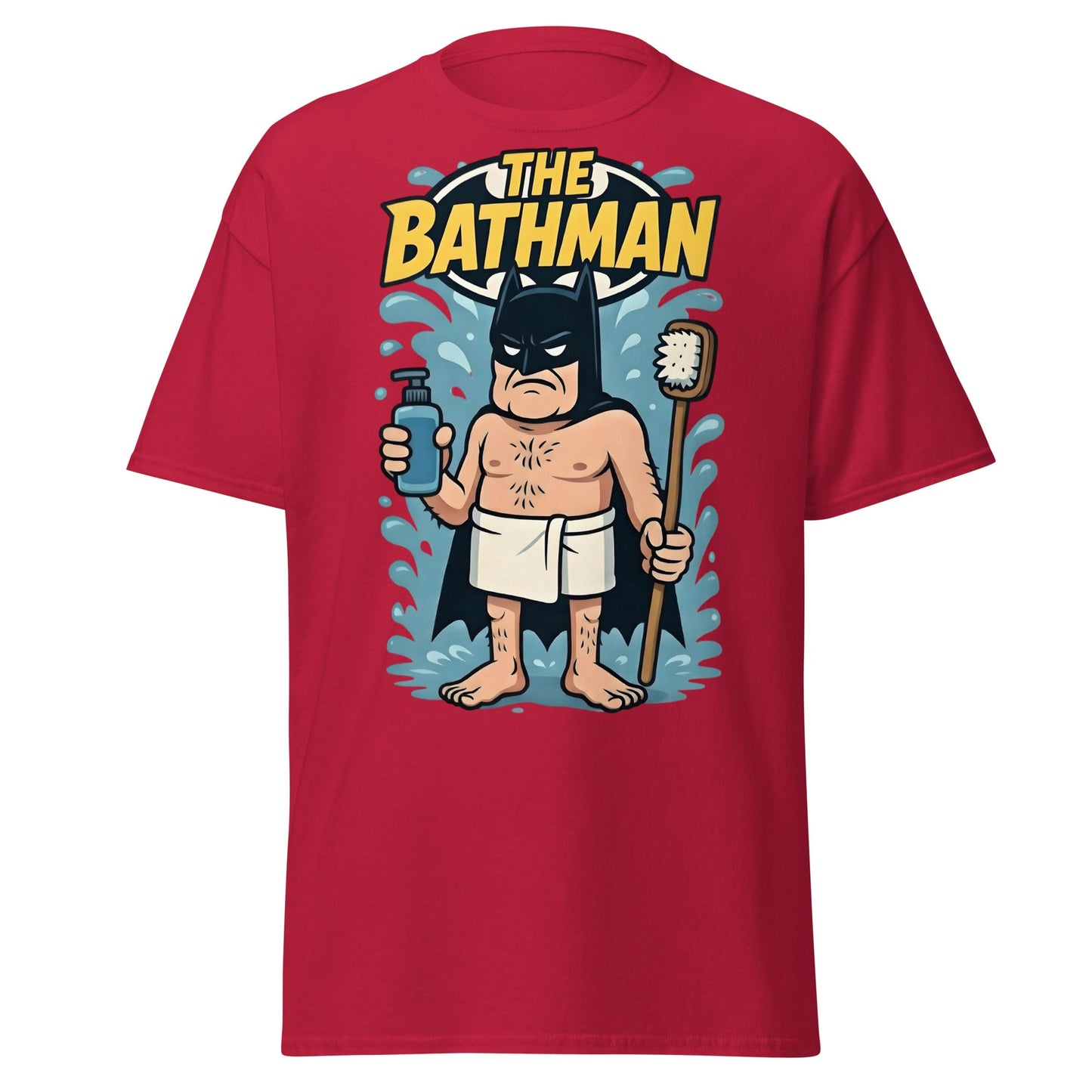 The Bathman Funny Superhero Parody T-Shirt - Cardinal - T-Shirts Online