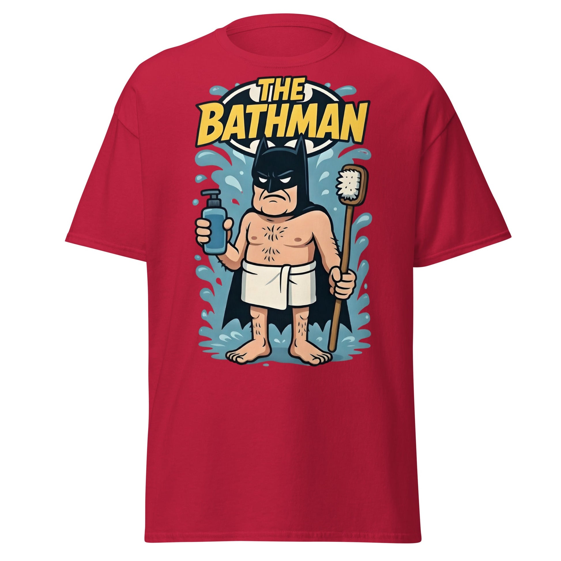 The Bathman Funny Superhero Parody T-Shirt - Cardinal - T-Shirts Online