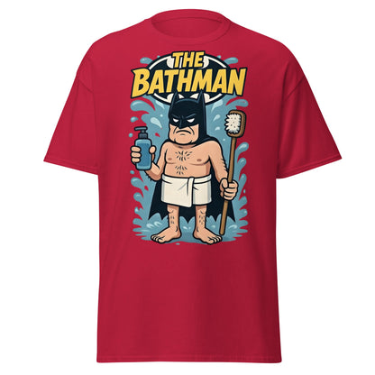 The Bathman Funny Superhero Parody T-Shirt - Cardinal - T-Shirts Online