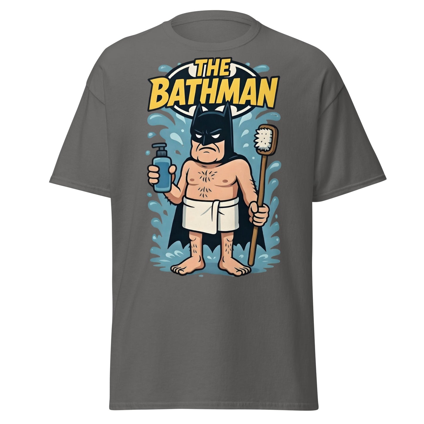 The Bathman Funny Superhero Parody T-Shirt - Charcoal - T-Shirts Online