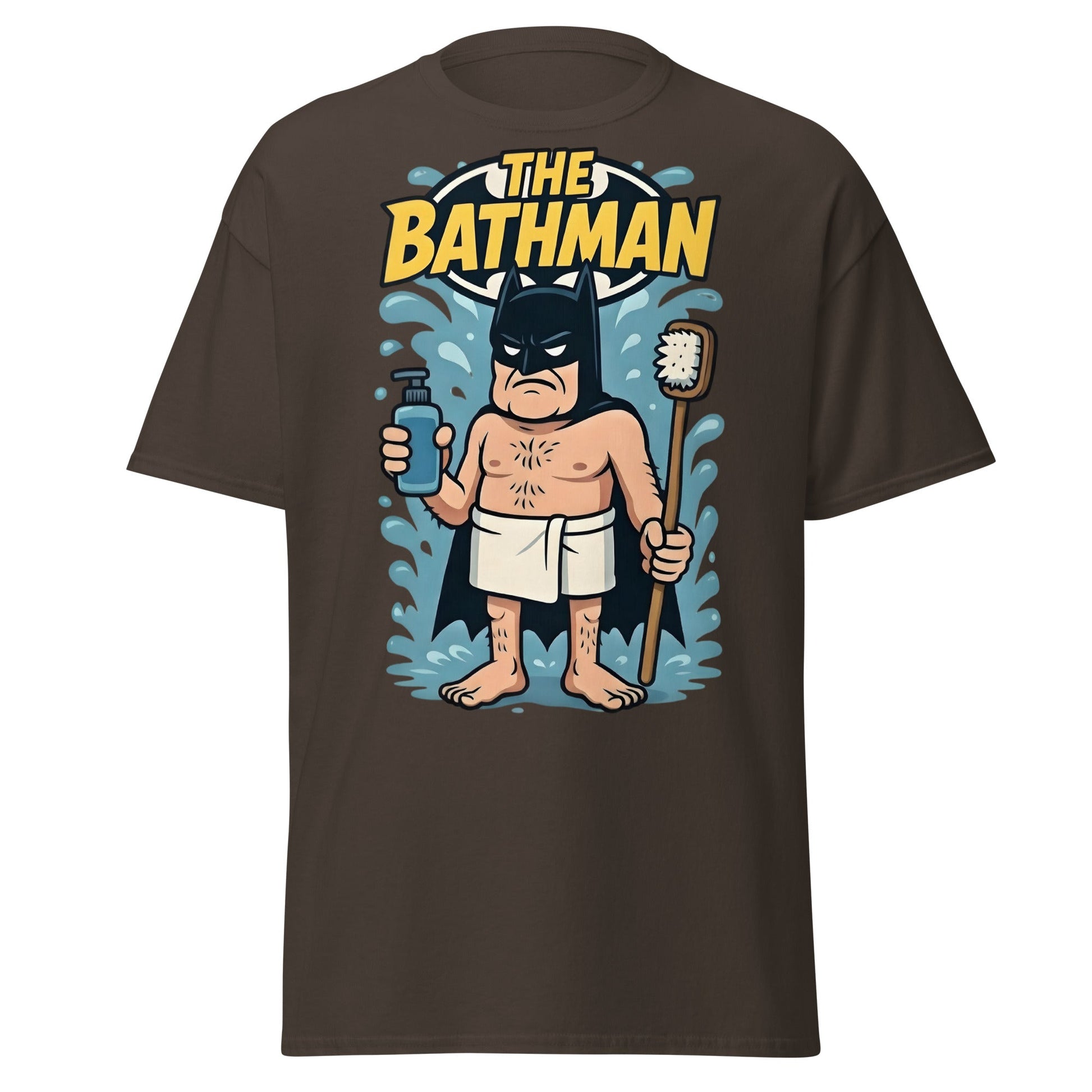 The Bathman Funny Superhero Parody T-Shirt - Dark Chocolate - T-Shirts Online