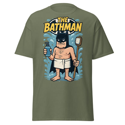 The Bathman Funny Superhero Parody T-Shirt - Military Green - T-Shirts Online