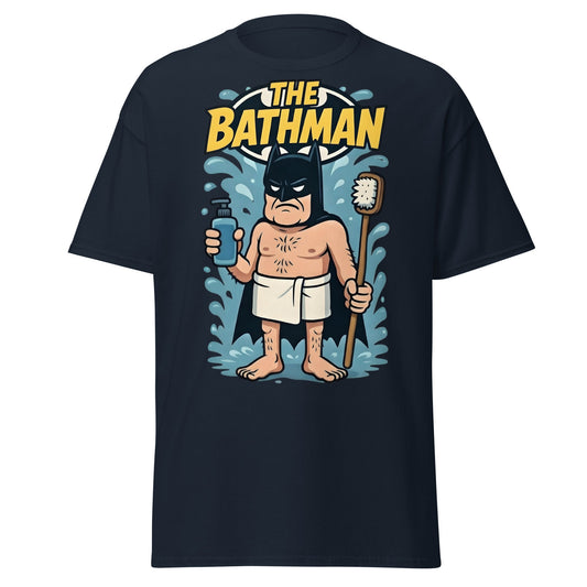 The Bathman Funny Superhero Parody T-Shirt - Navy - T-Shirts Online