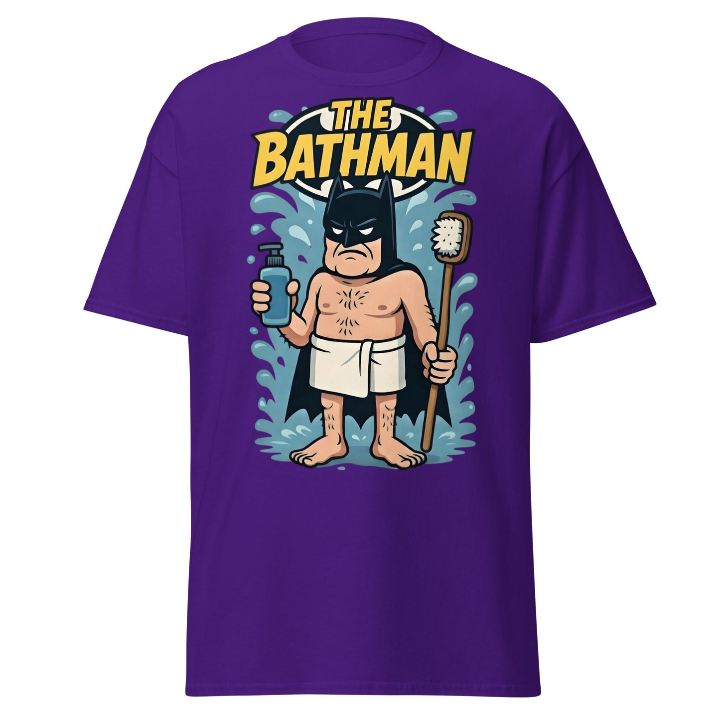 The Bathman Funny Superhero Parody T-Shirt - Purple - T-Shirts Online