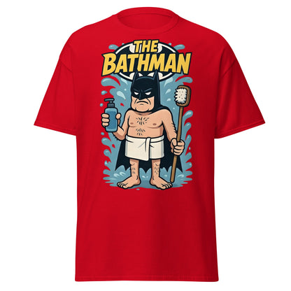 The Bathman Funny Superhero Parody T-Shirt - Red - T-Shirts Online
