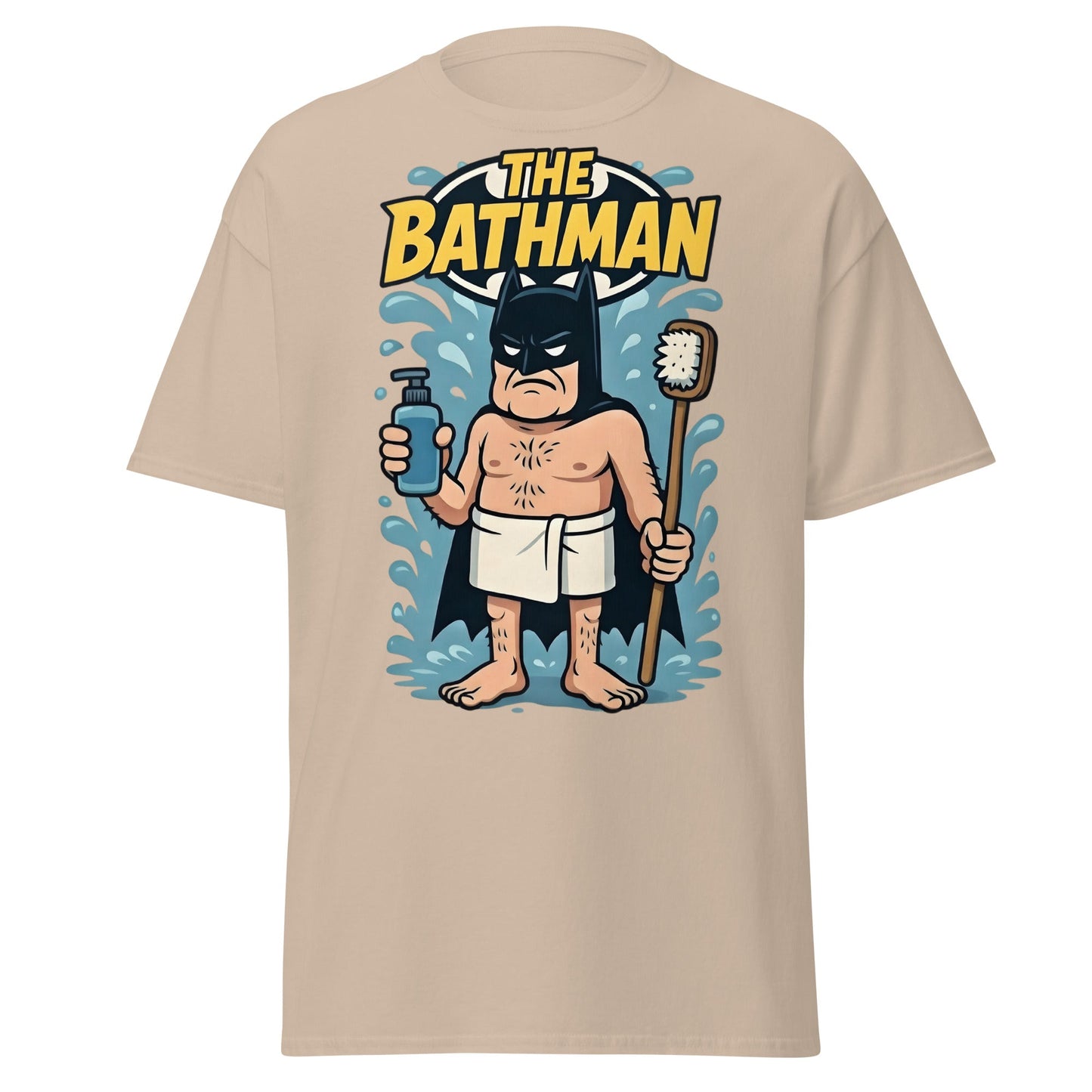 The Bathman Funny Superhero Parody T-Shirt - Sand - T-Shirts Online