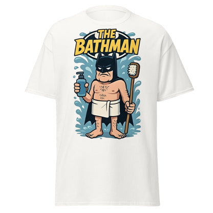 The Bathman Funny Superhero Parody T-Shirt - White - T-Shirts Online