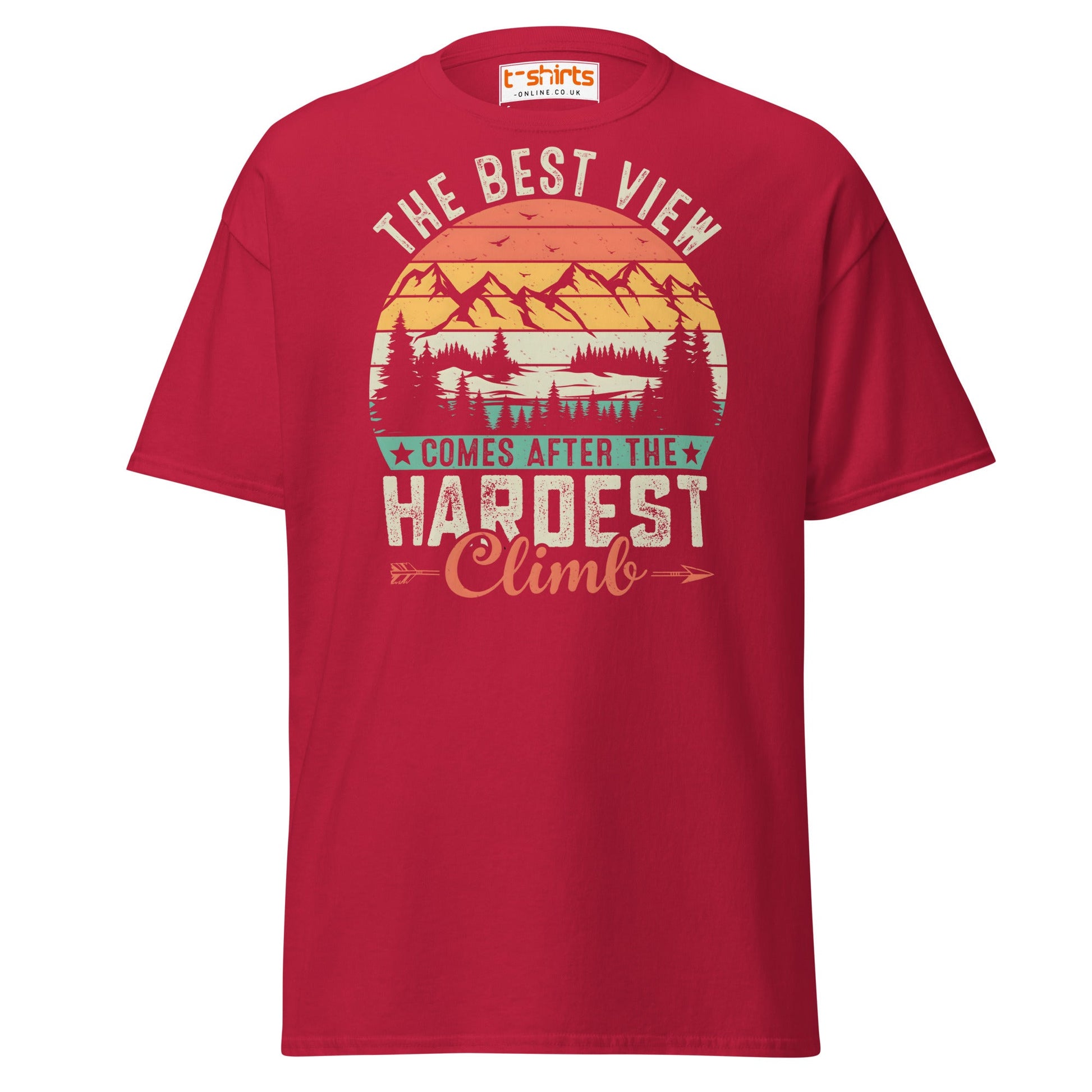 The Best View T-Shirt | Motivational Hiking Tee - Cardinal - T-Shirts Online