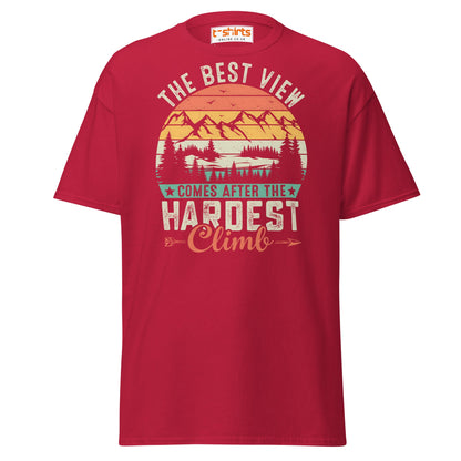 The Best View T-Shirt | Motivational Hiking Tee - Cardinal - T-Shirts Online