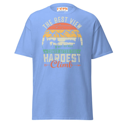 The Best View T-Shirt | Motivational Hiking Tee - Carolina Blue - T-Shirts Online