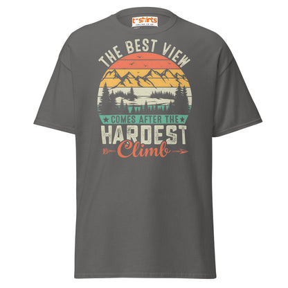 The Best View T-Shirt | Motivational Hiking Tee - Charcoal - T-Shirts Online