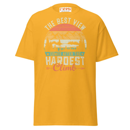 The Best View T-Shirt | Motivational Hiking Tee - Gold - T-Shirts Online