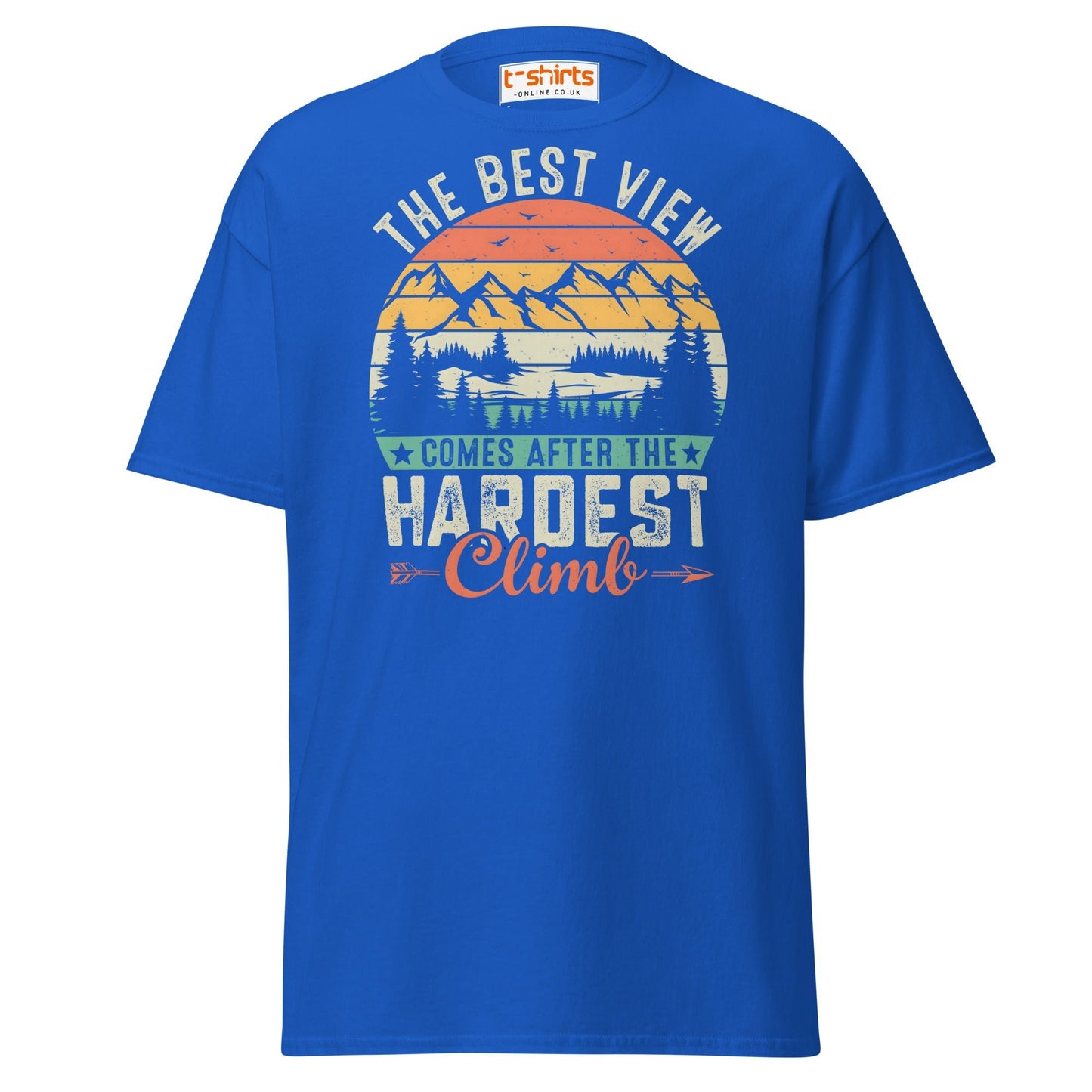 The Best View T-Shirt | Motivational Hiking Tee - Royal - T-Shirts Online