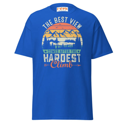 The Best View T-Shirt | Motivational Hiking Tee - Royal - T-Shirts Online