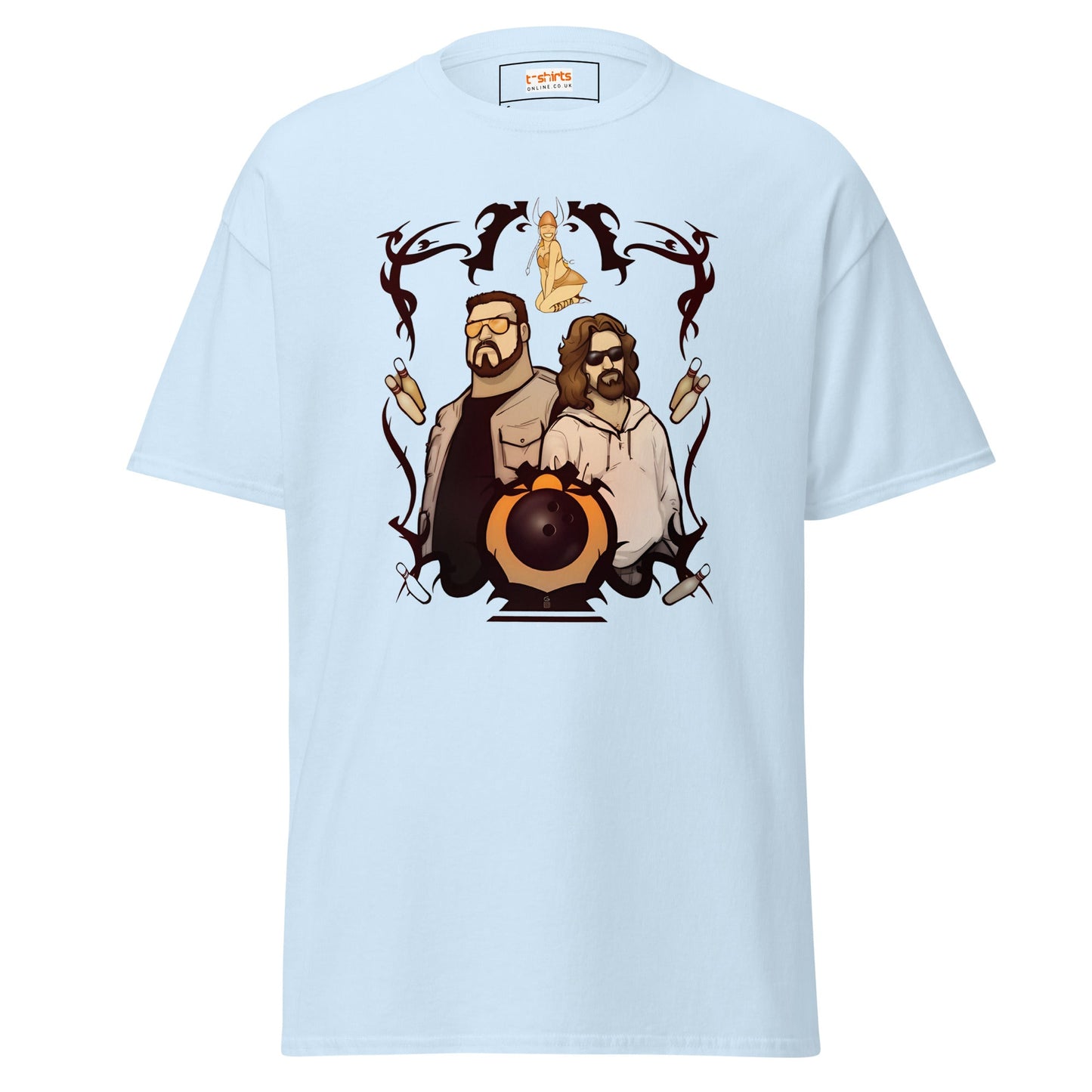 The Big Lewbowski | Movie Bowling T-Shirt - Light Blue - T-Shirts Online