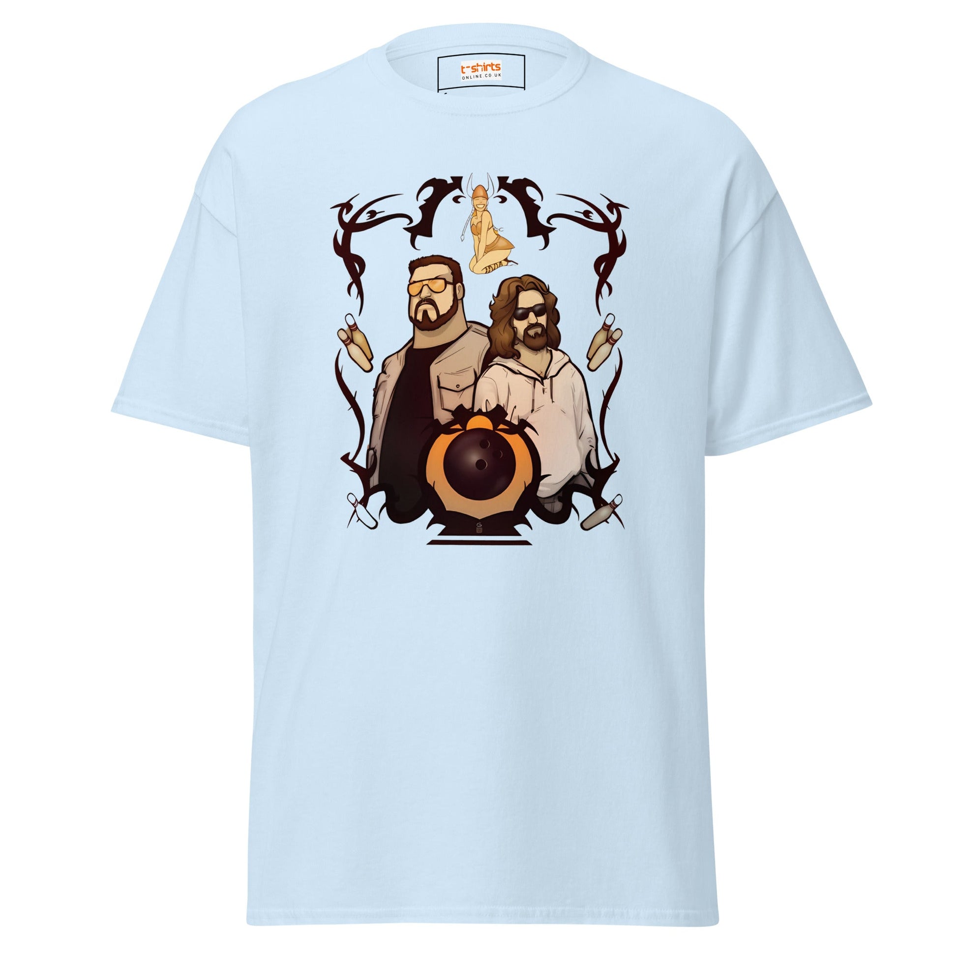 The Big Lewbowski | Movie Bowling T-Shirt - Light Blue - T-Shirts Online
